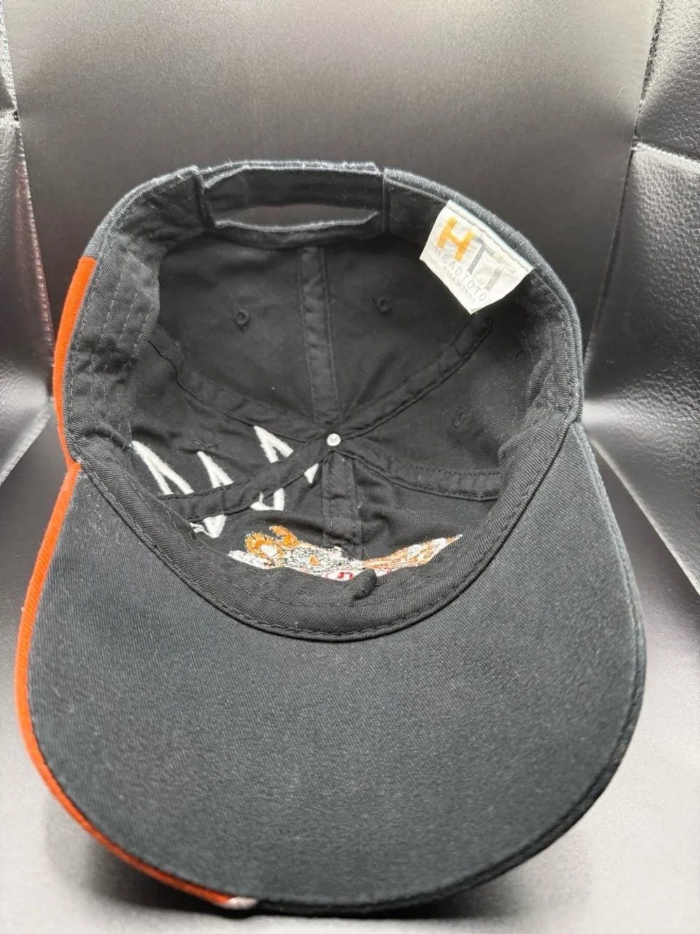 Men's Black & Orange Baseball Cap